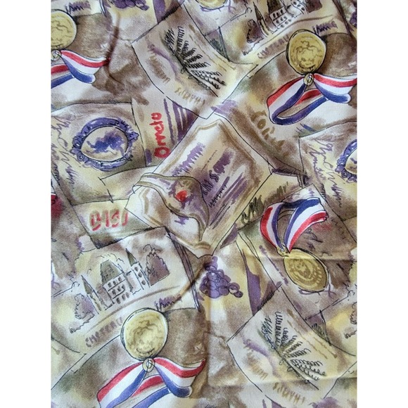 Le Chateau a Nacy original for free spirit fabric red white and blue medals 5 yd - Picture 2 of 6